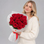 Букет из 15 красных роз 60 см — вид 3